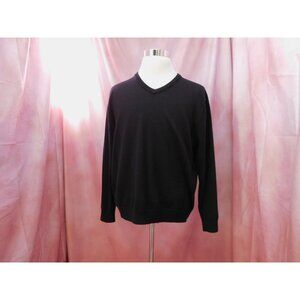 SALE Club Room Italian Spun Yarn Wool V-Neck Sweater Men's XL Black - Classic an
